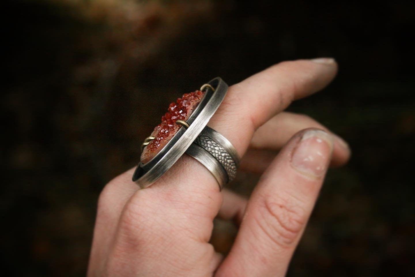 Vanadinite Ring // Fits ~8-8.5