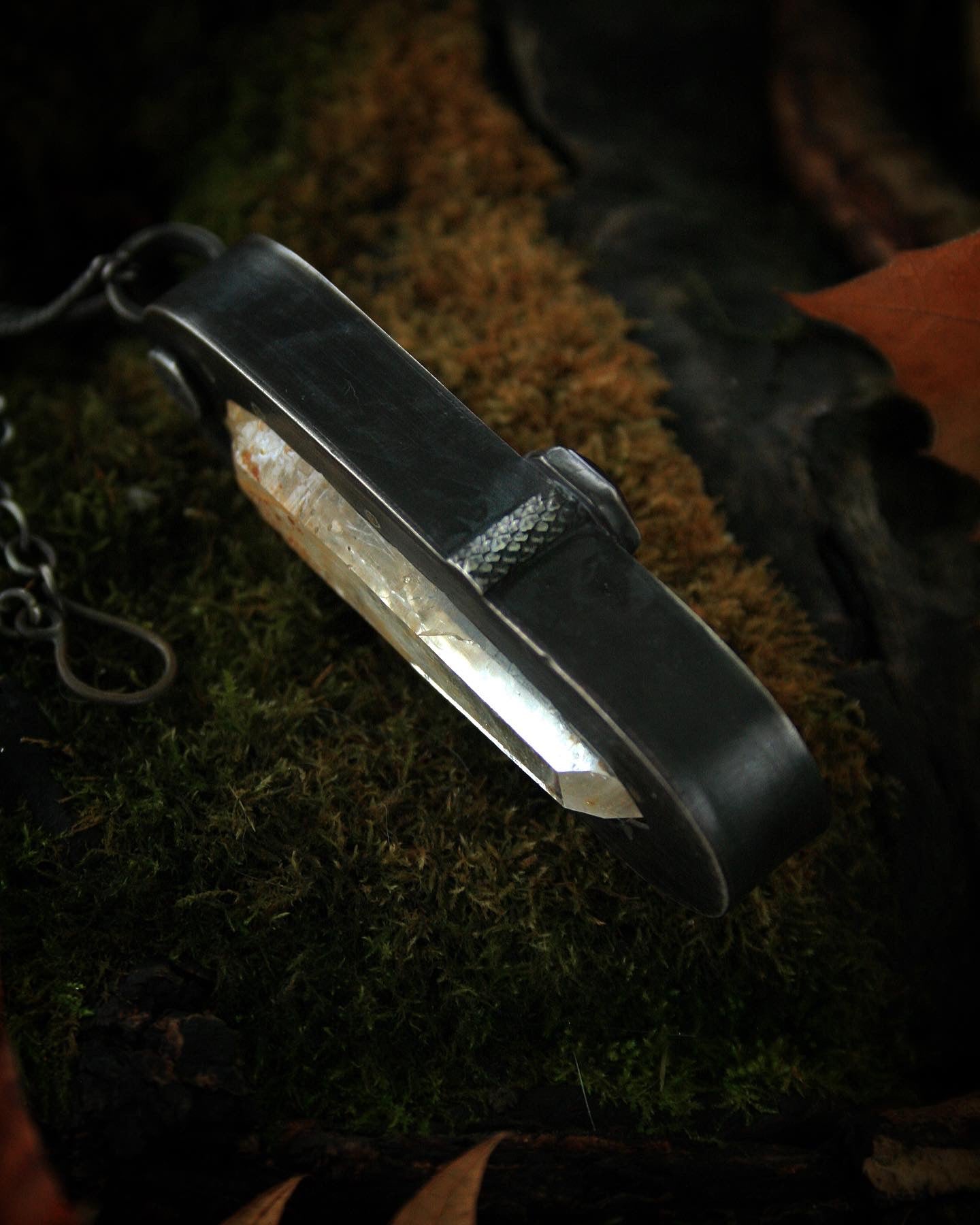 Blue Smoke Quartz + Garnet