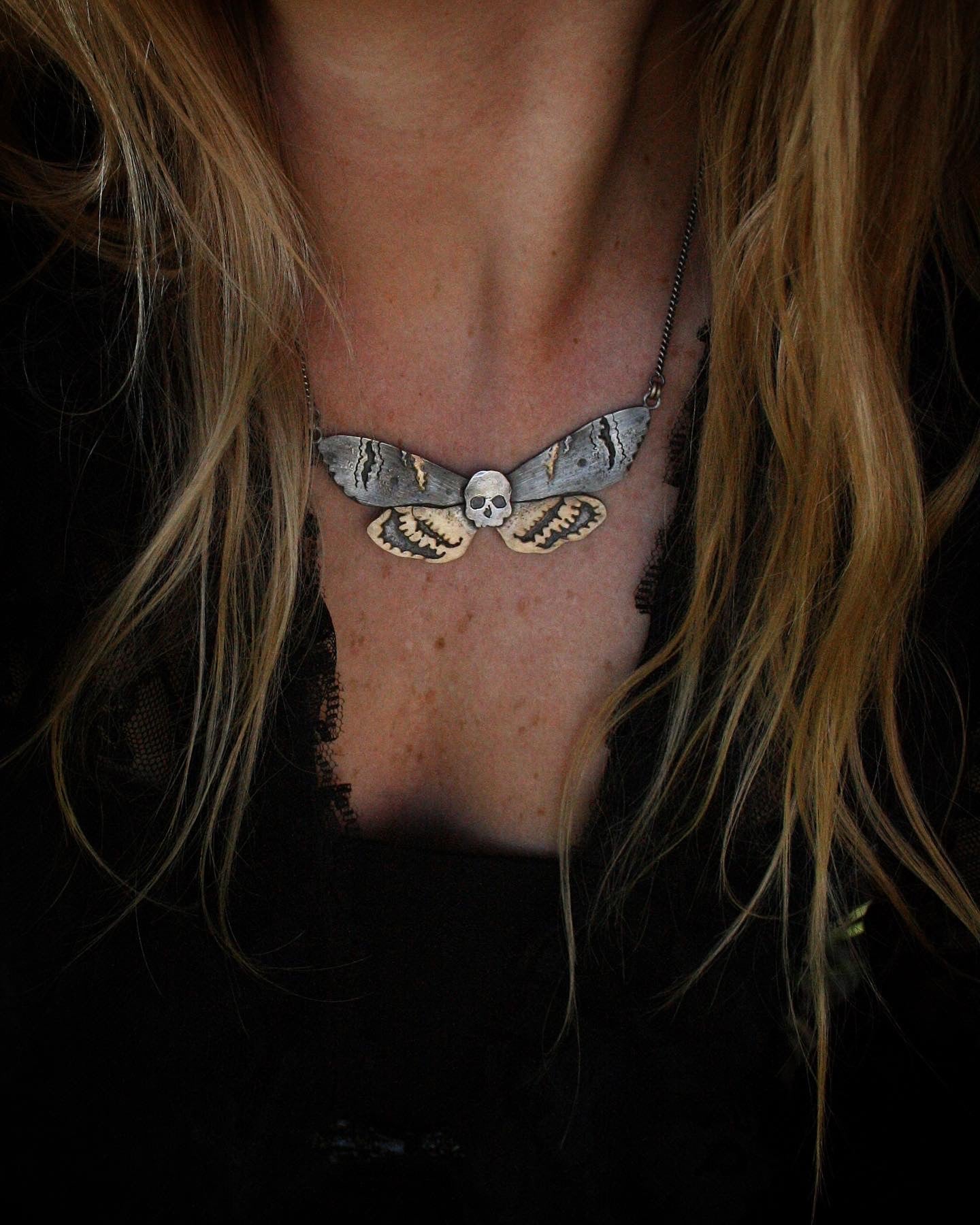 Deathhead Hawk Moth Necklace / 16” chain