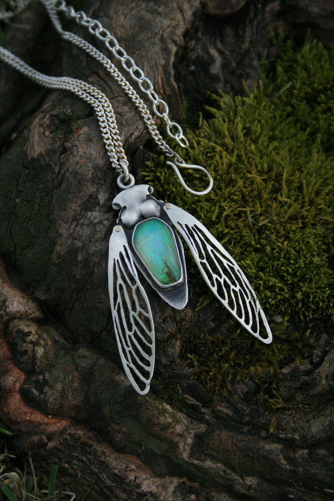 Cicada + Opal Necklace