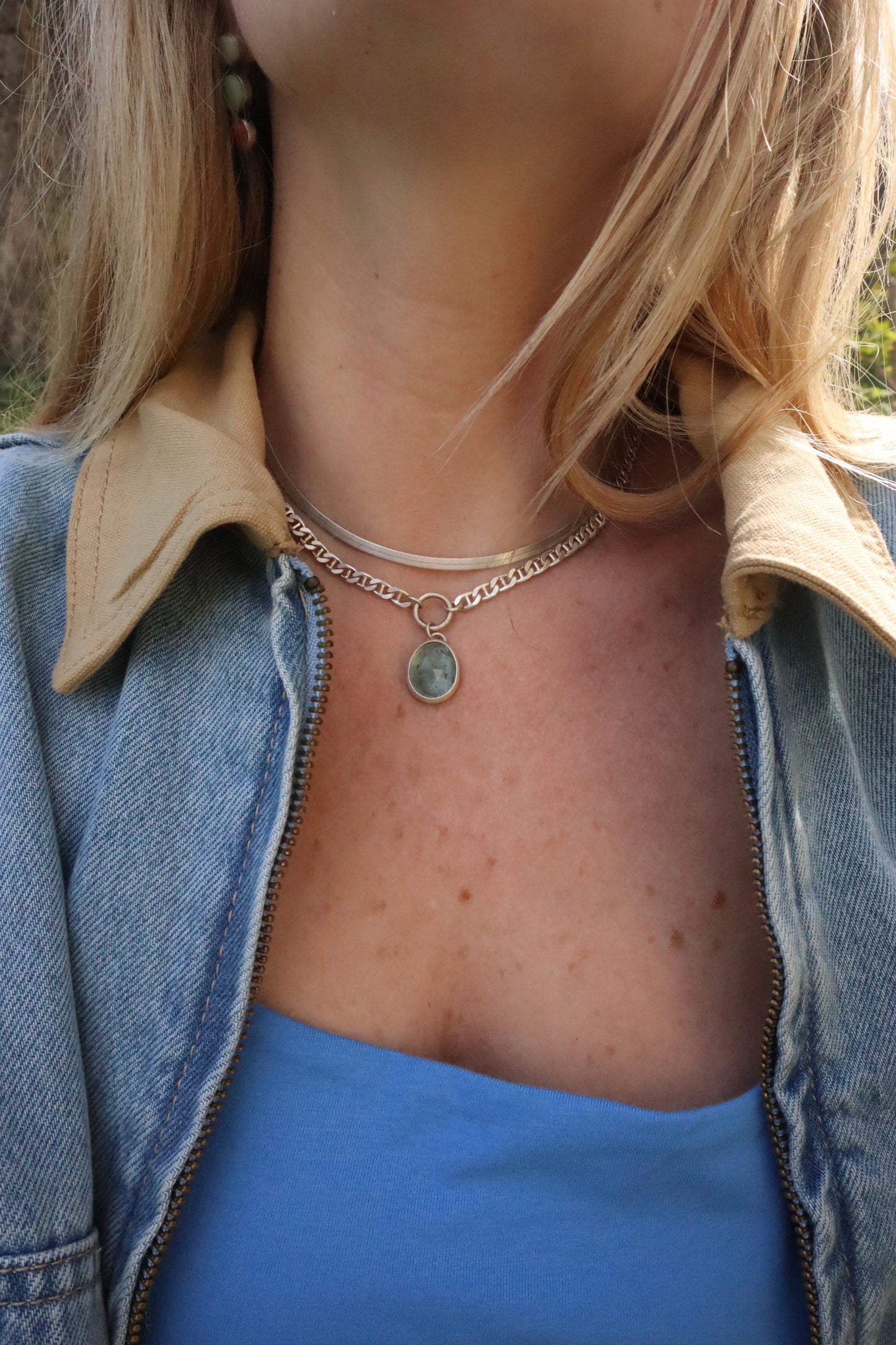 Aquamarine + Sailor Chain