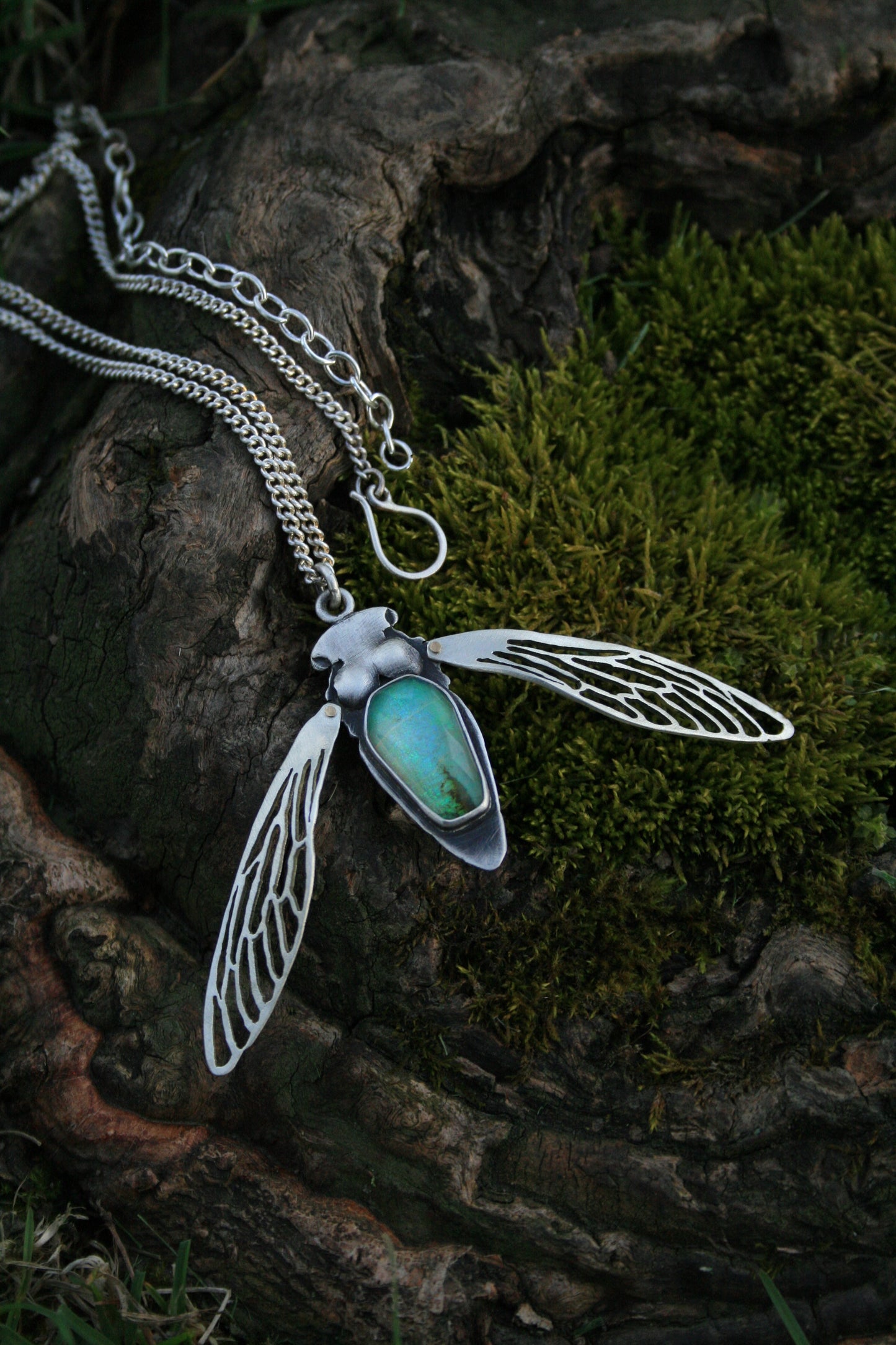 Cicada + Opal Necklace