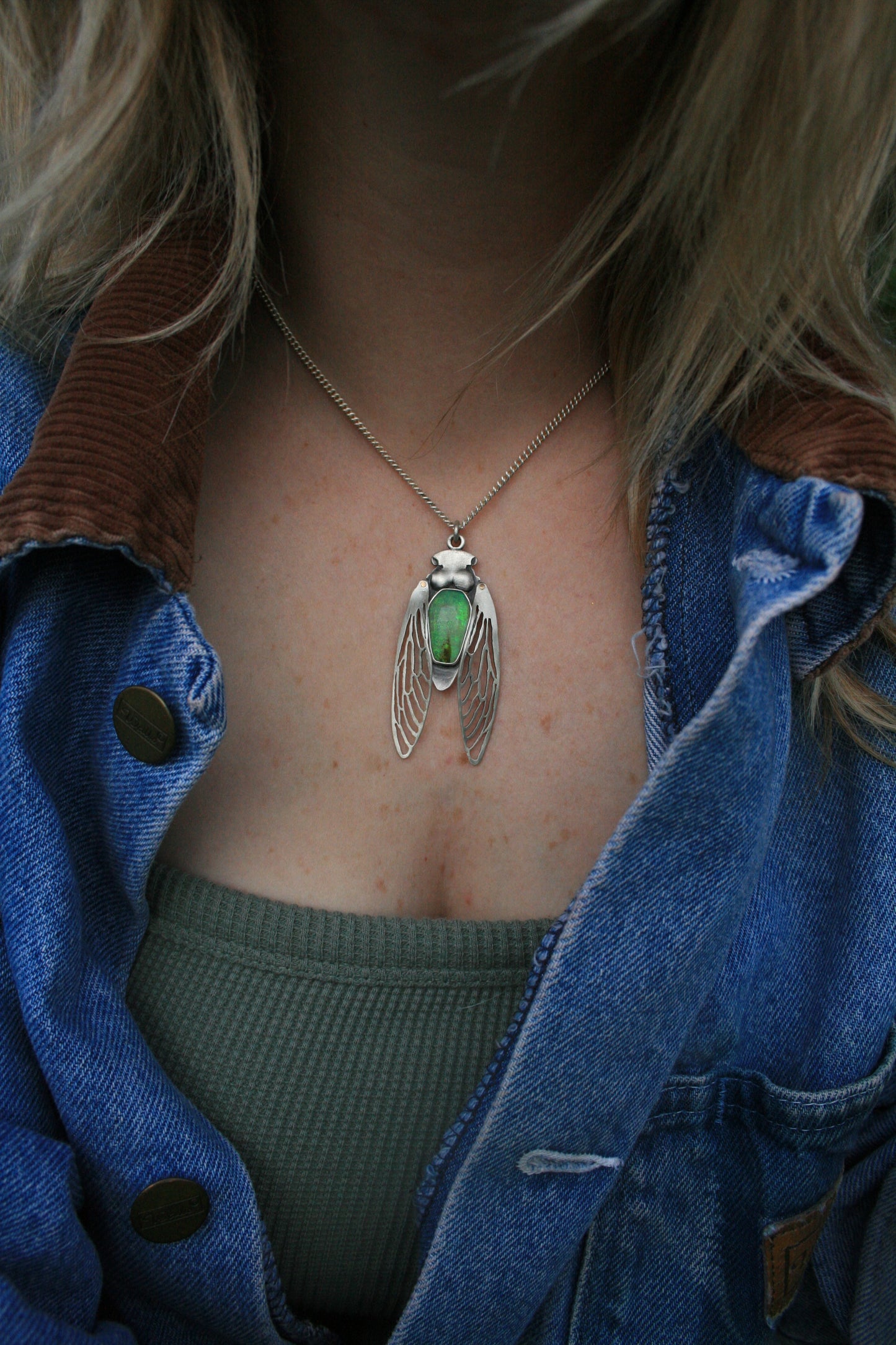 Cicada + Opal Necklace