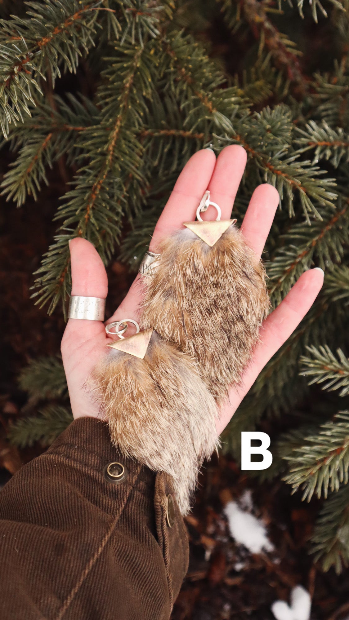 Rabbit Fur Earrings 2