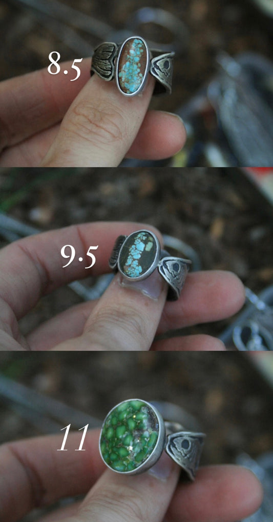 Men & Women’s Turquoise Fish Fossil Rings