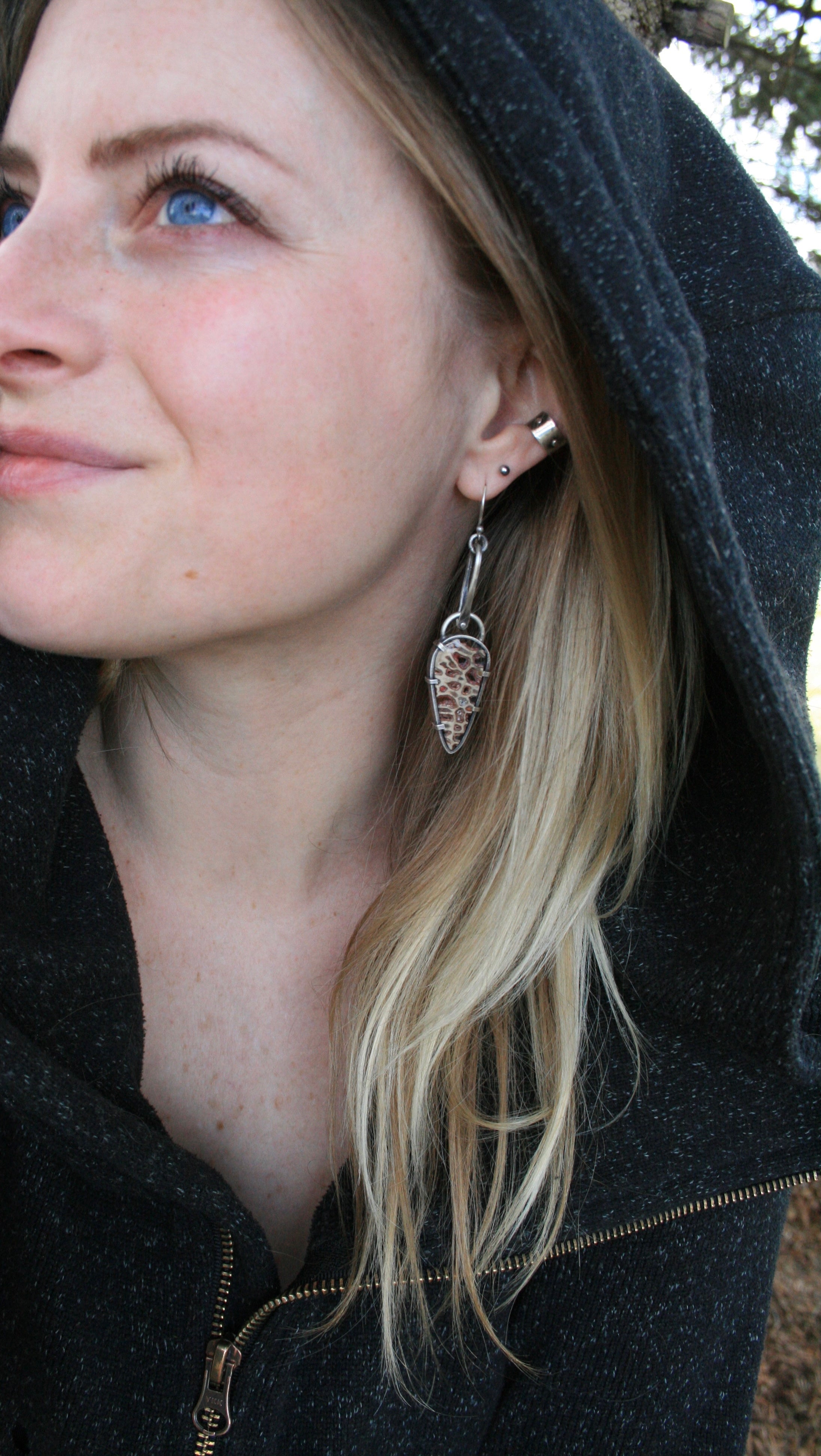 Petrified Wood Earrings