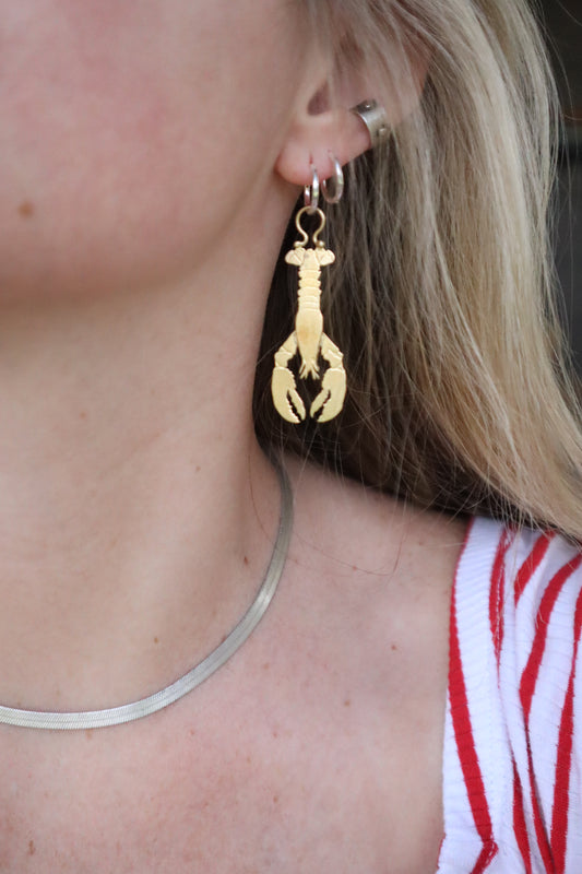 Lobster Earrings - Bronze