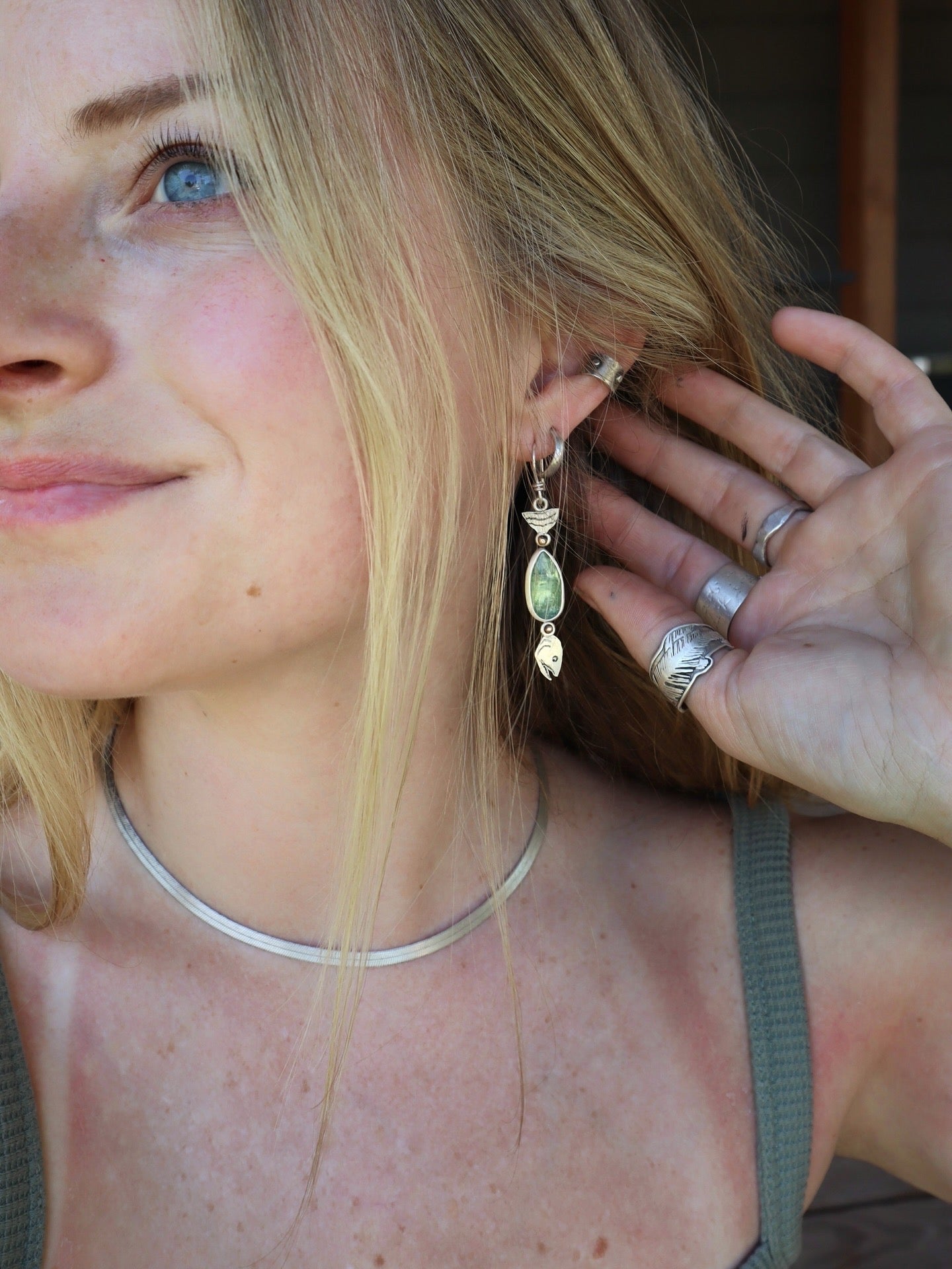 Kyanite Trout Earrings