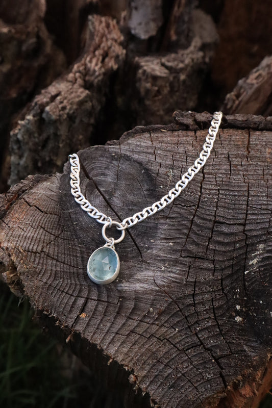 Aquamarine + Sailor Chain
