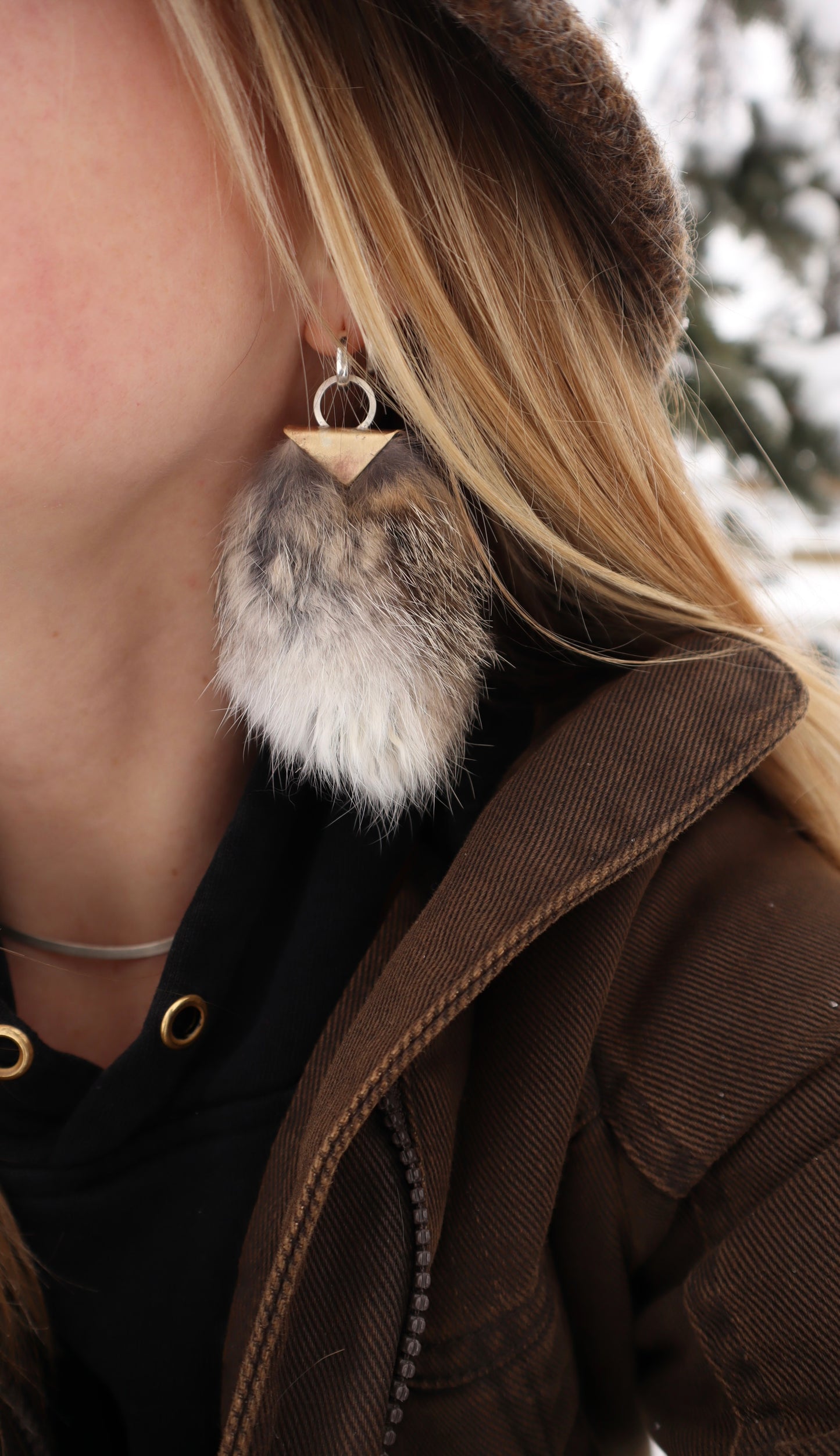 Rabbit Fur Earrings 2