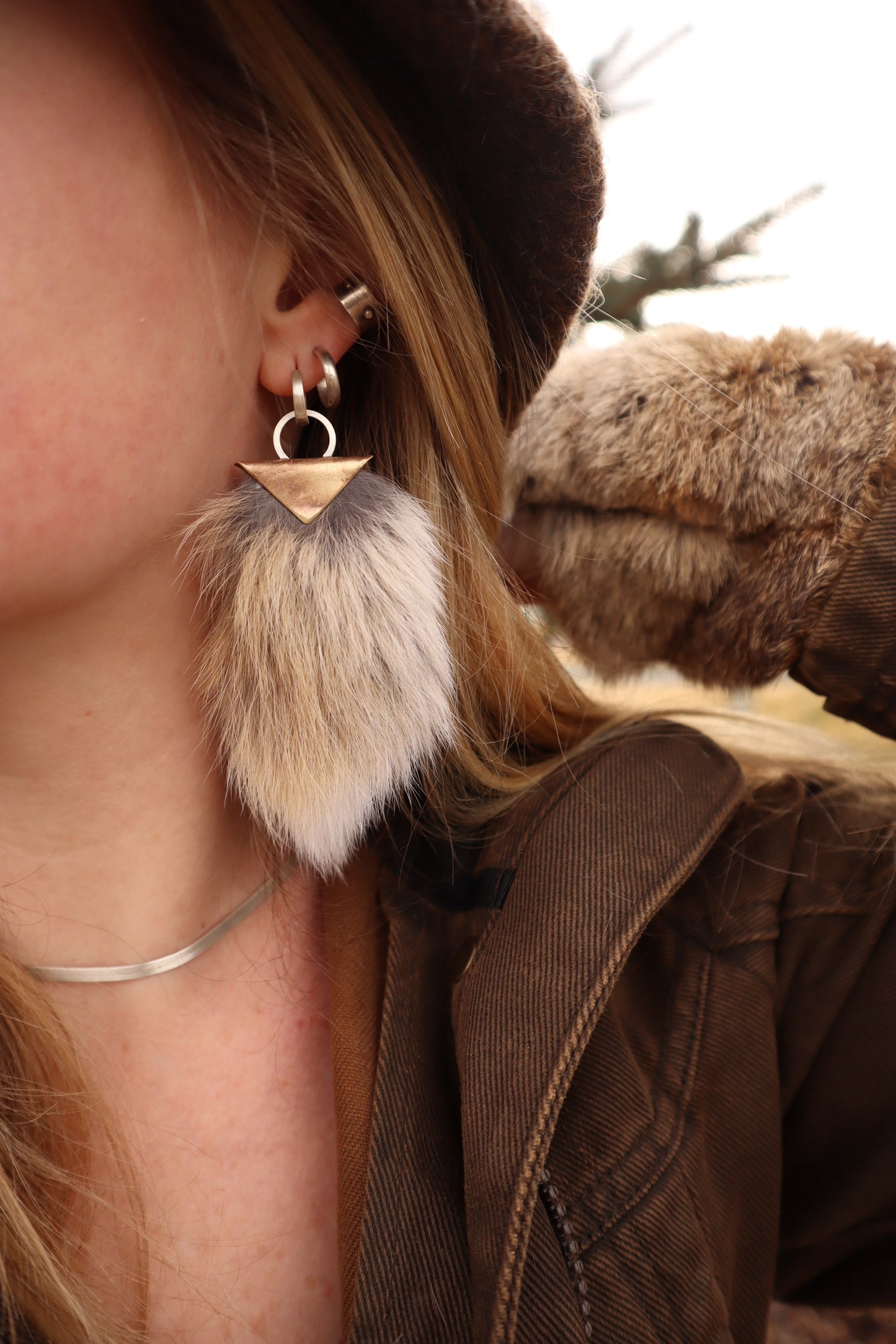 Rabbit Fur Earrings