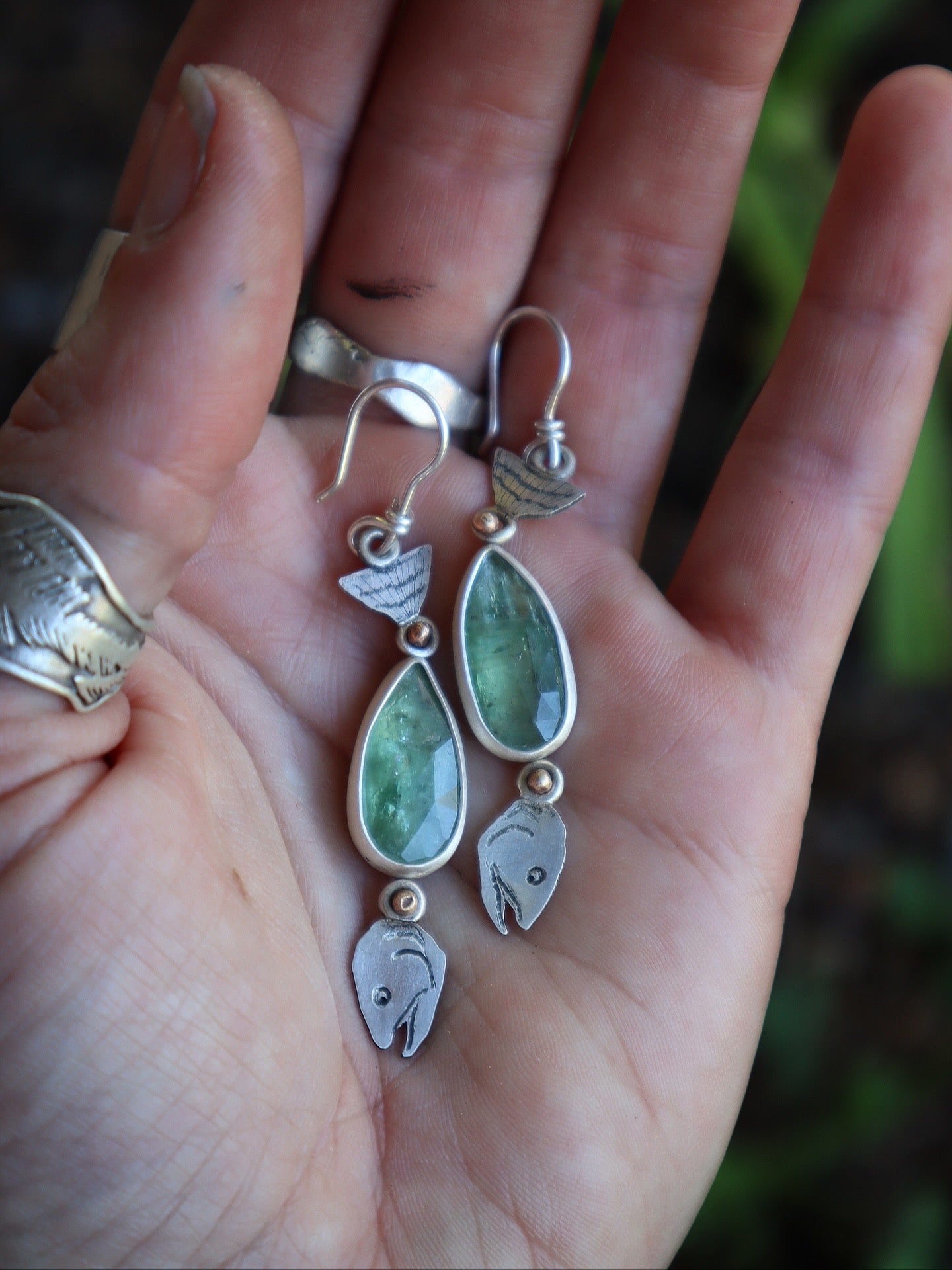 Kyanite Trout Earrings