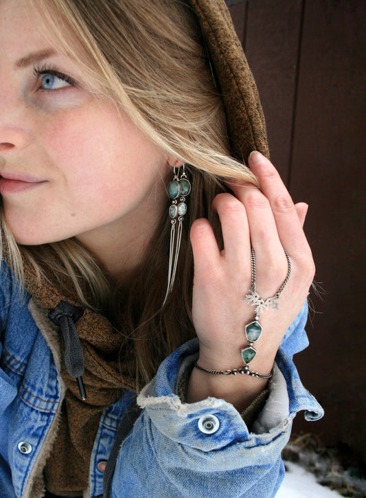 Emerald + Aquamarine Earrings