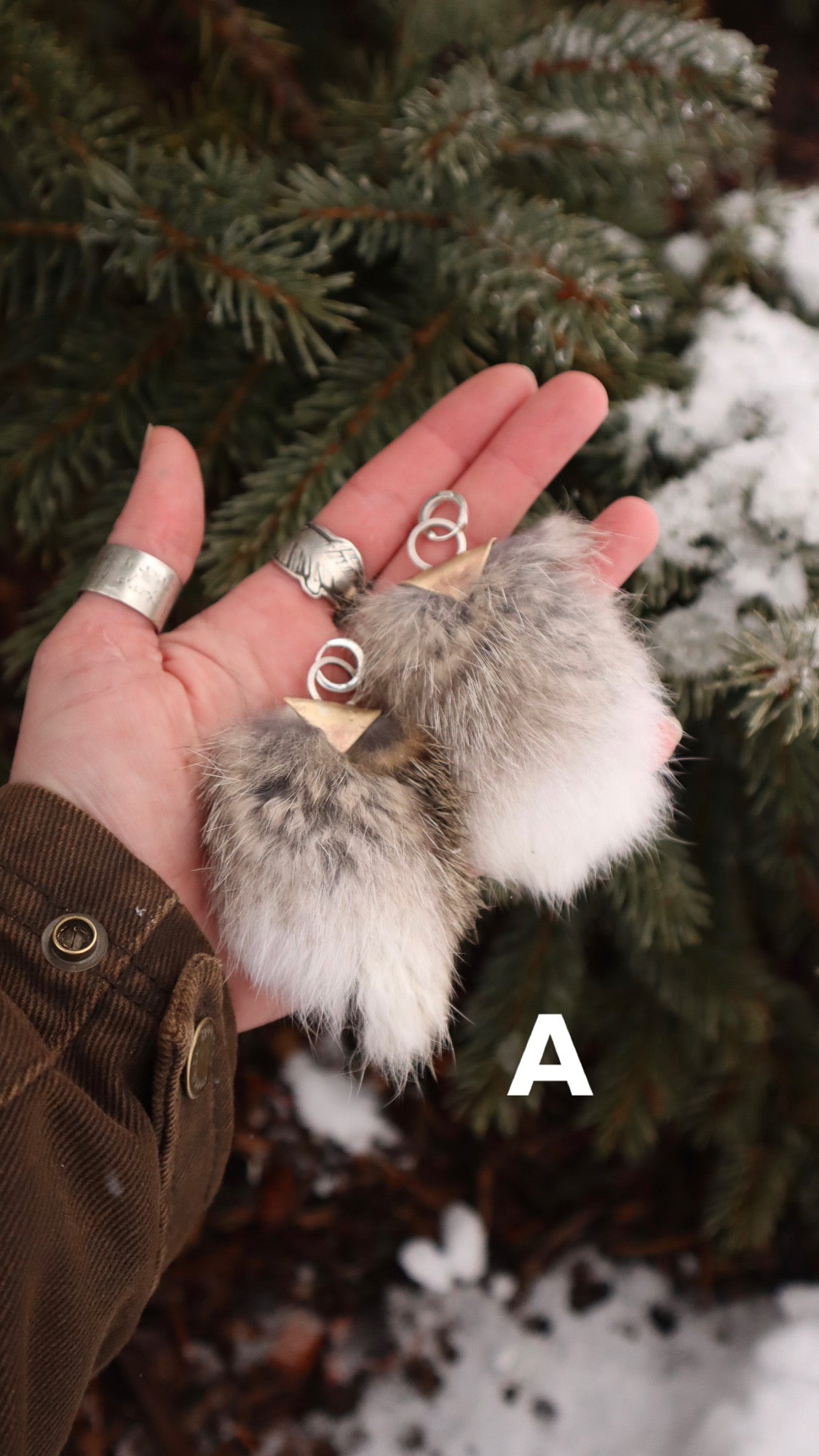 Rabbit Fur Earrings 2