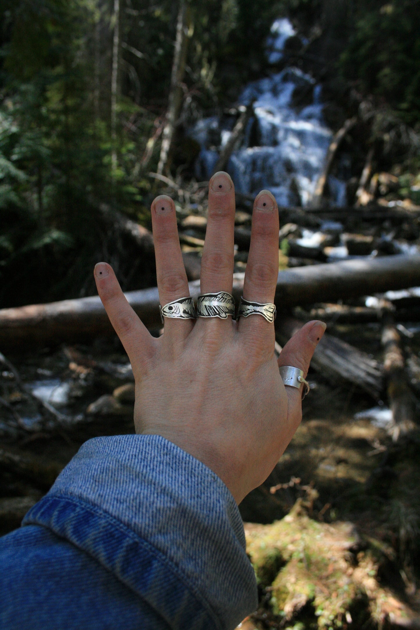 Set of 3 Fish Fossil Rings // READY TO SHIP