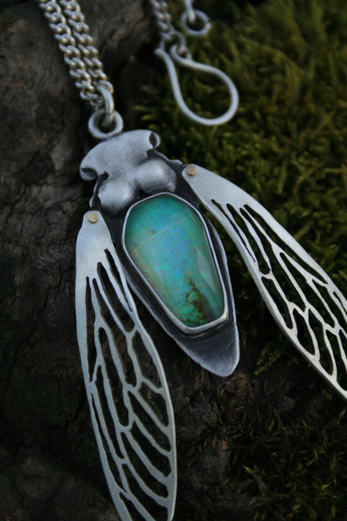 Cicada + Opal Necklace