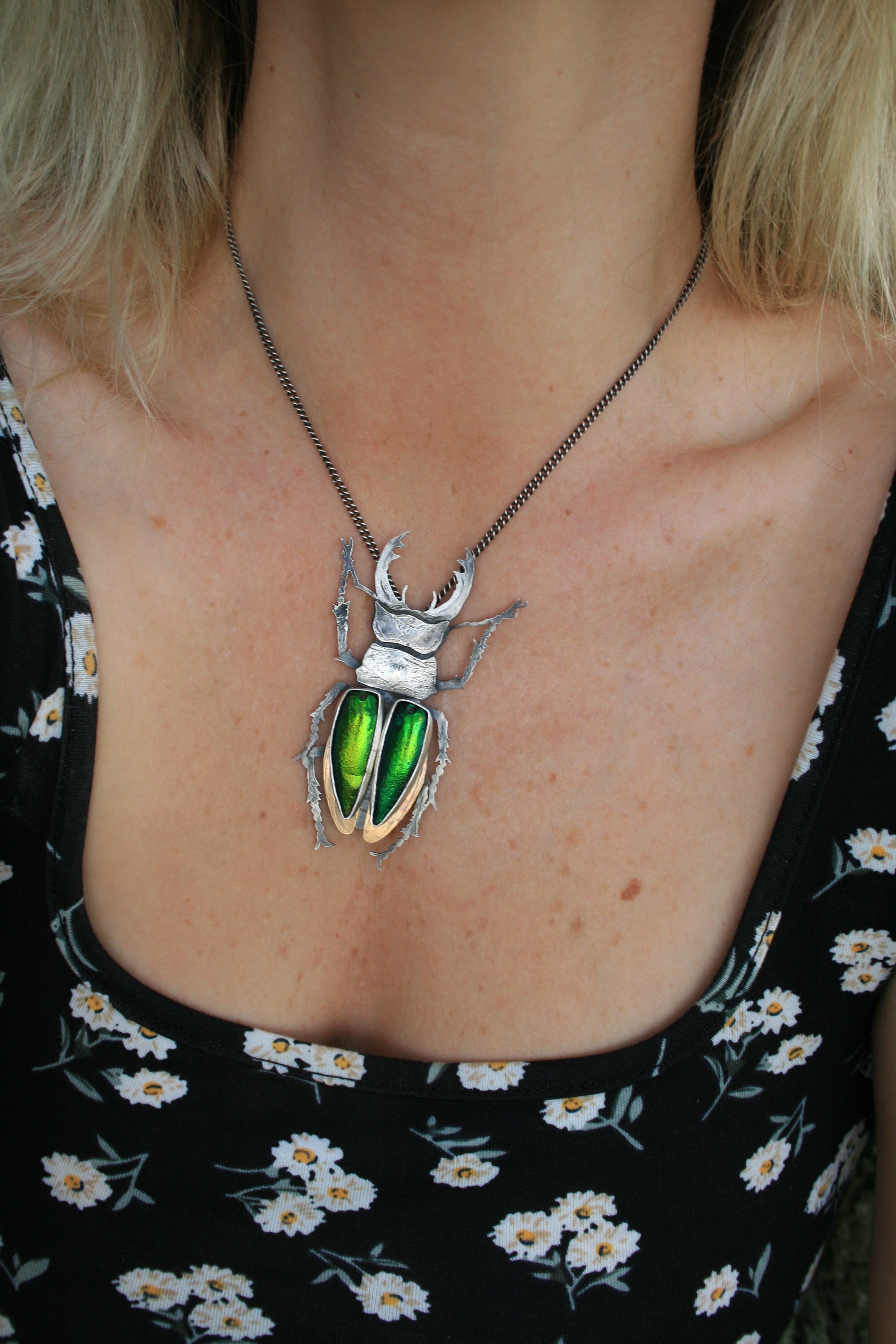 Stag X Jewel Beetle Pin/Necklace