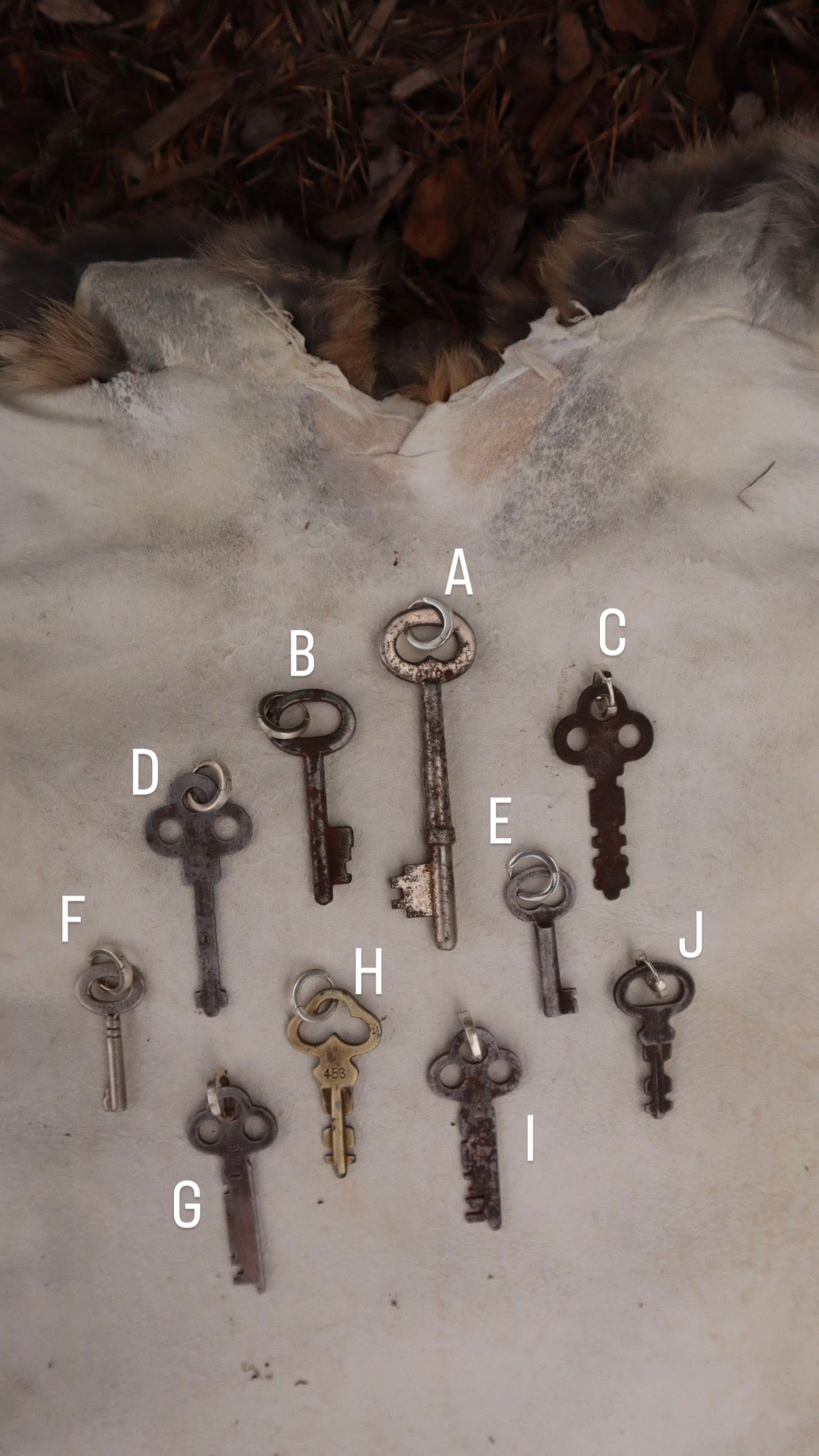 Antique Key Earrings (singles)