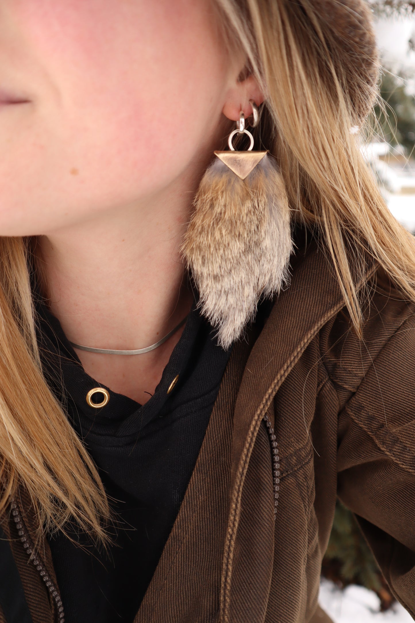 Rabbit Fur Earrings 2