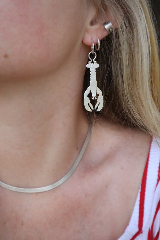 Lobster Earrings - Silver
