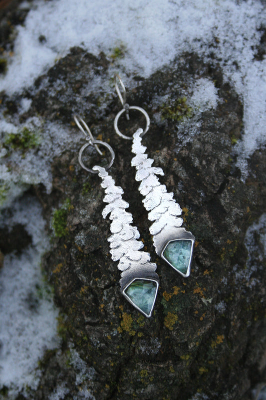 Snowghost + Tourmaline Earrings