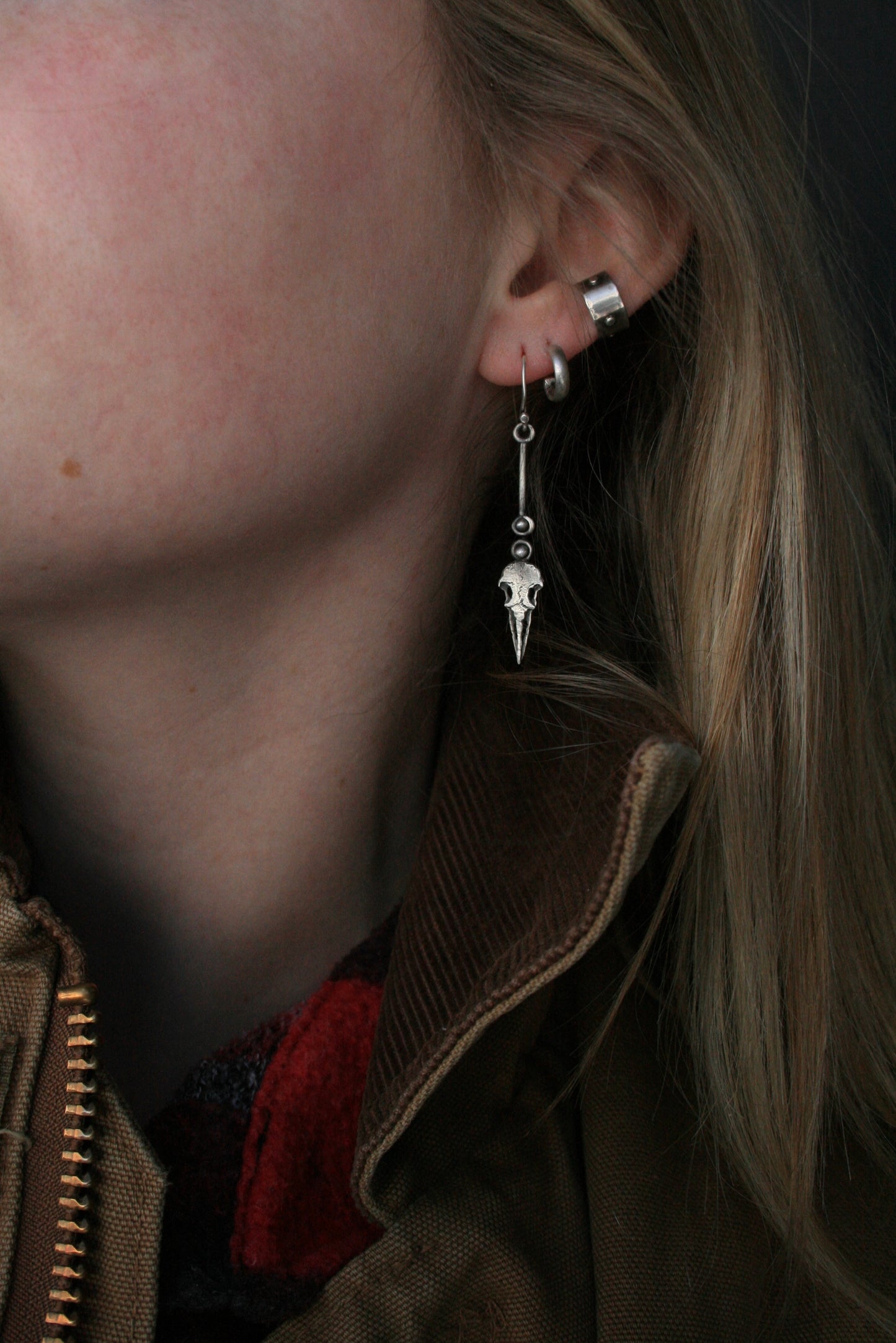 Short Raven Skull Dangles // MADE TO ORDER