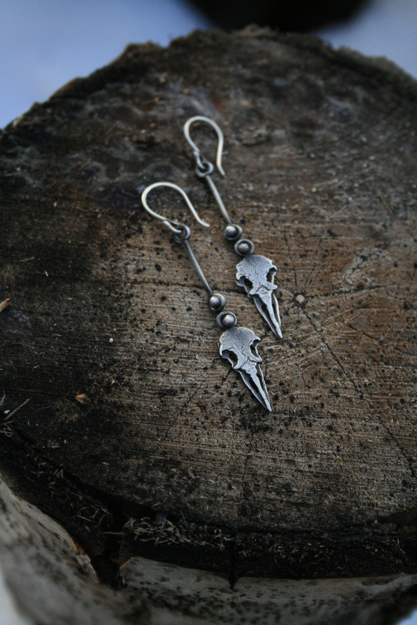 Short Raven Skull Dangles // MADE TO ORDER