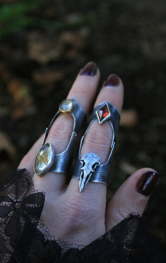 Rutilated Quartz Knuckle Ring