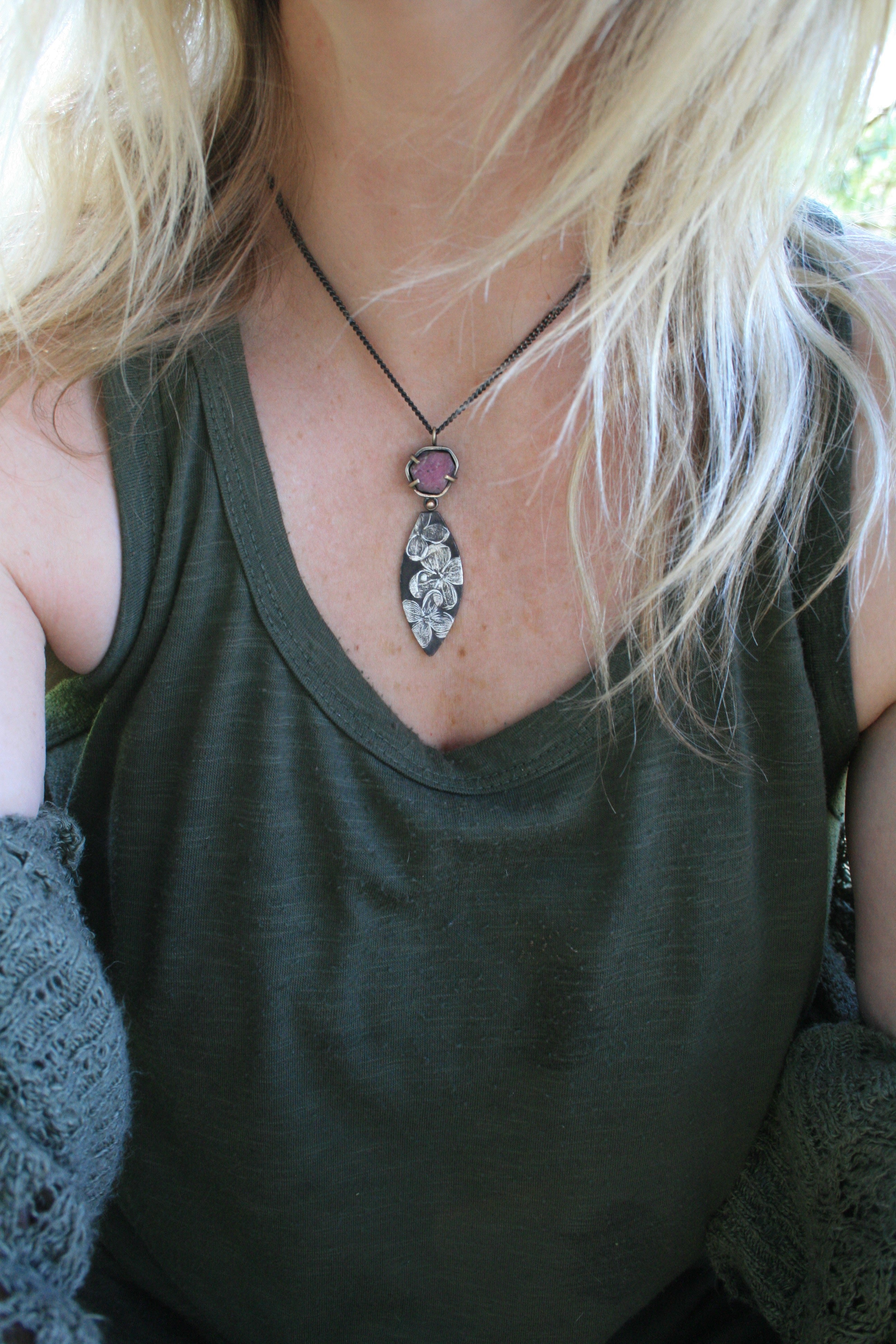 Ruby + Lilac Necklace