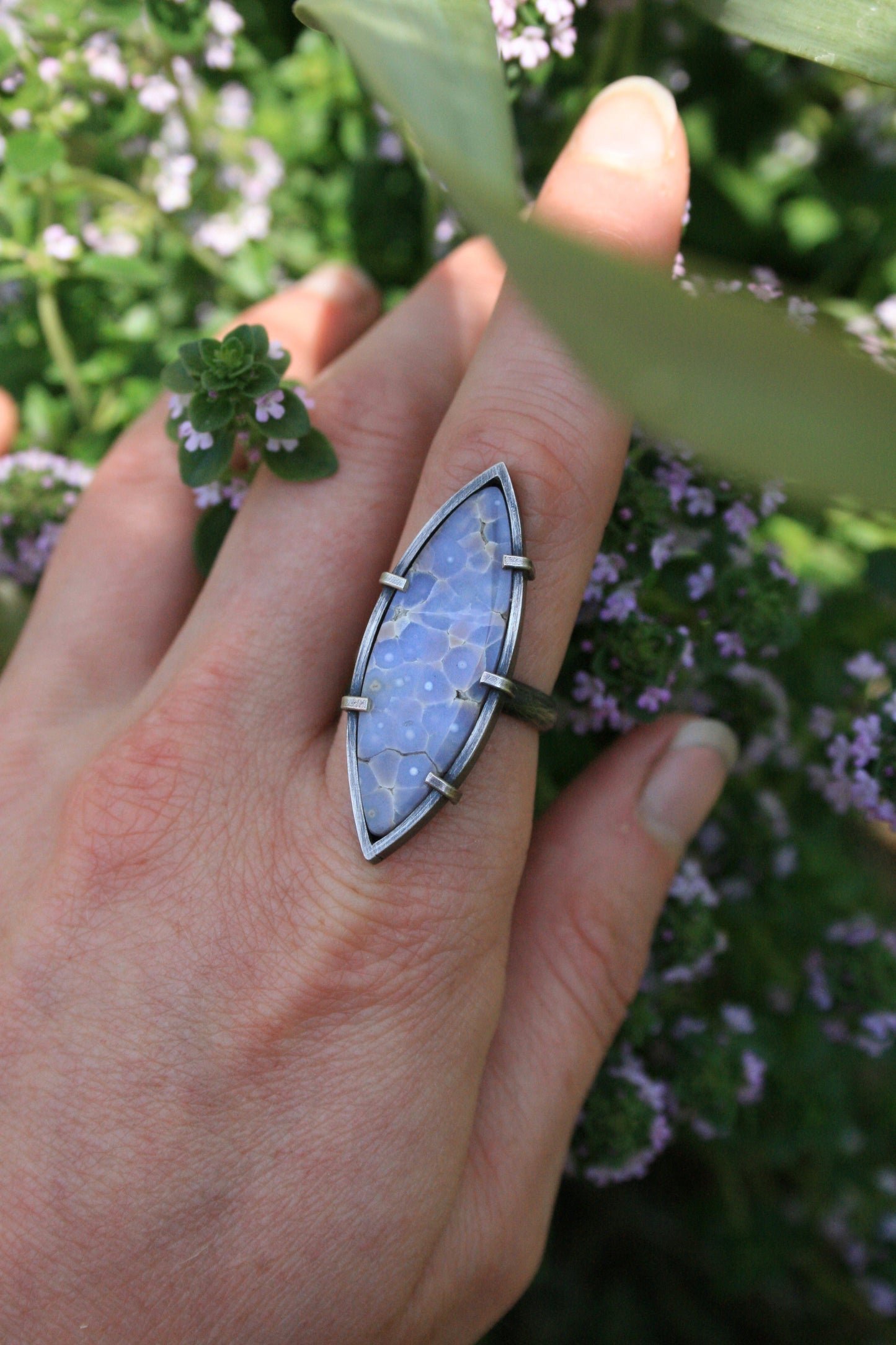 Lilac Grape Agate Ring / Size 6.5