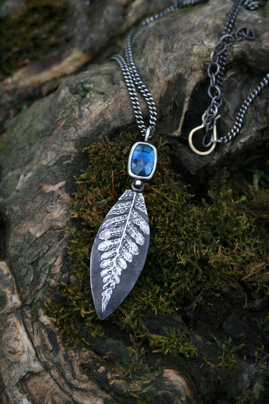 Kyanite + Fern Necklace