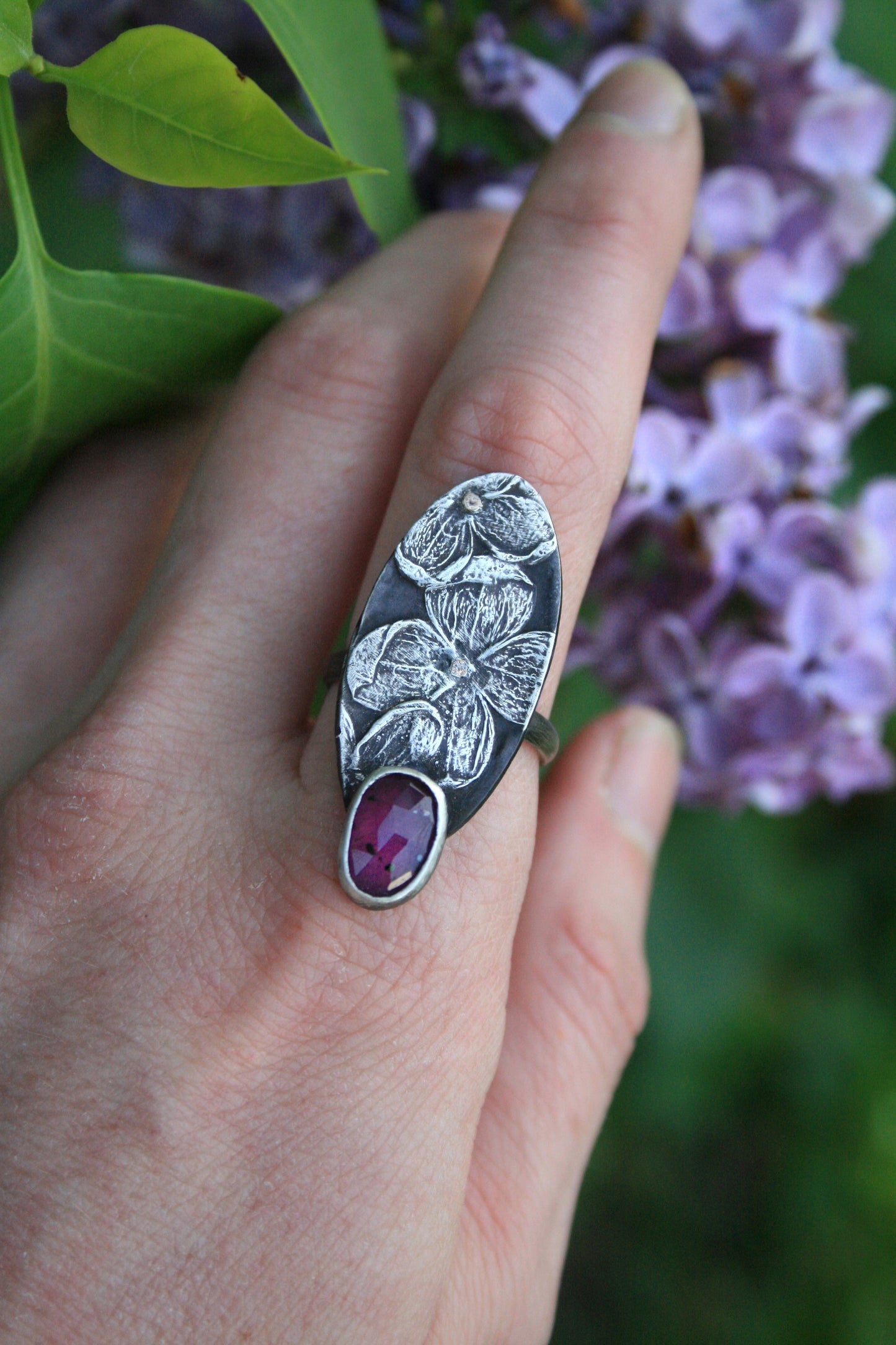 Ruby + Lilac Ring / Size 7.75-8
