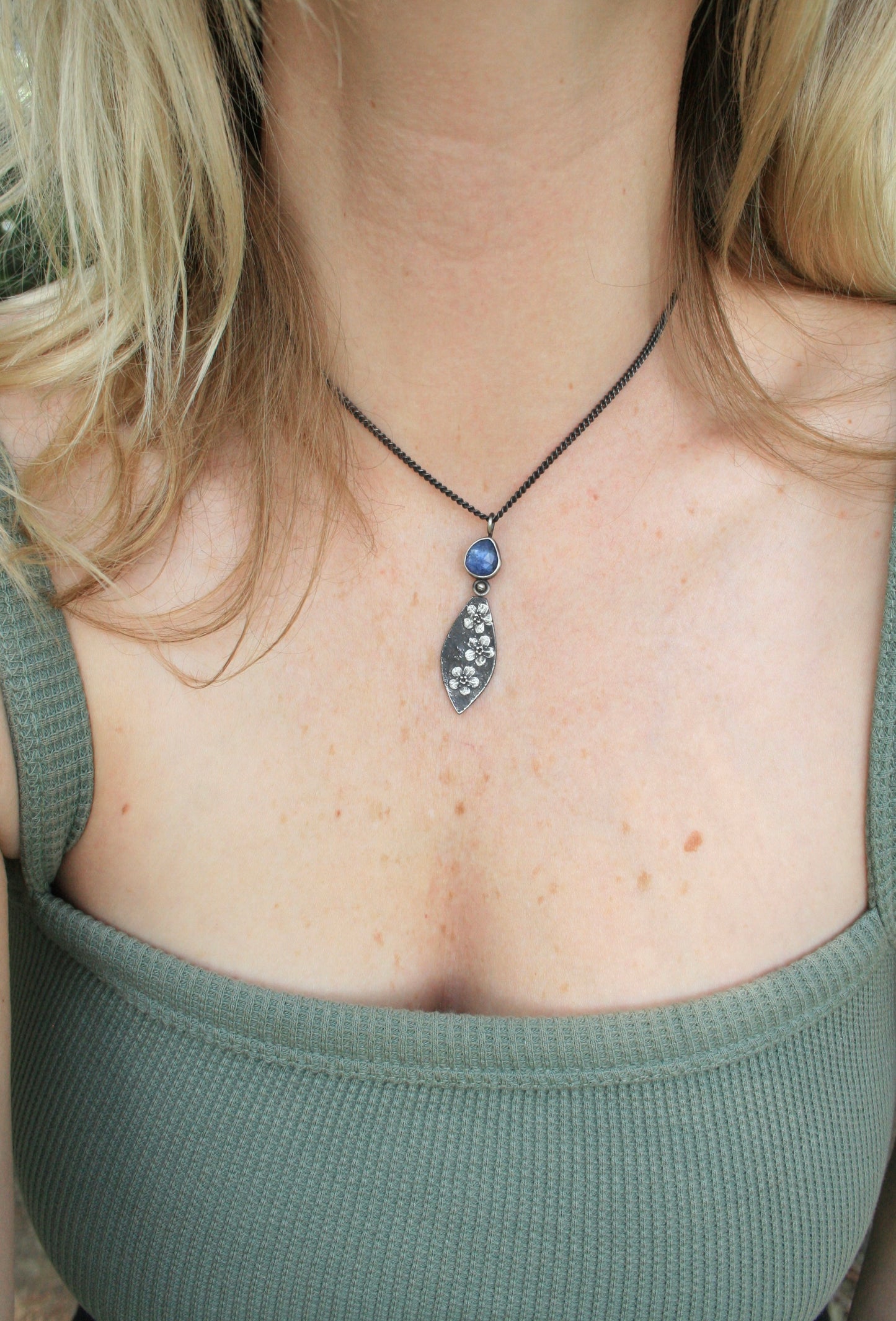 Tanzanite + Forget Me Not Necklace