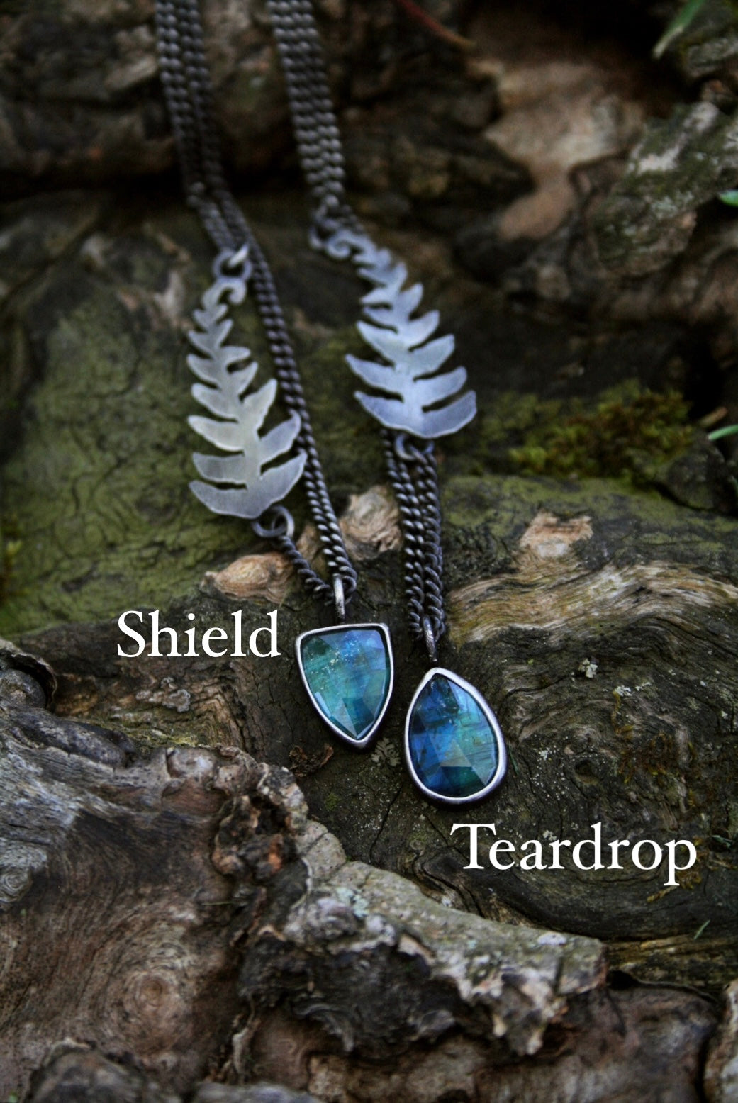 Kyanite + Unfurling Fern Necklaces