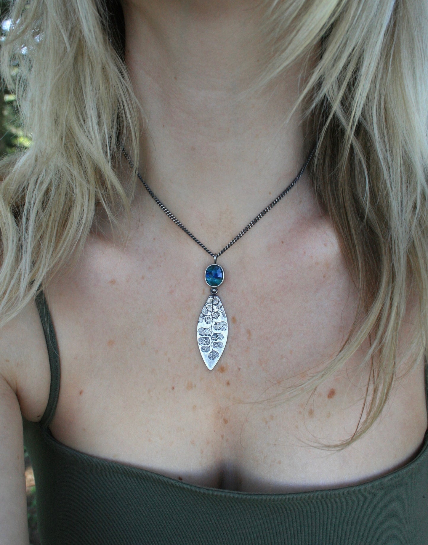 Kyanite + Maidenhair Necklace