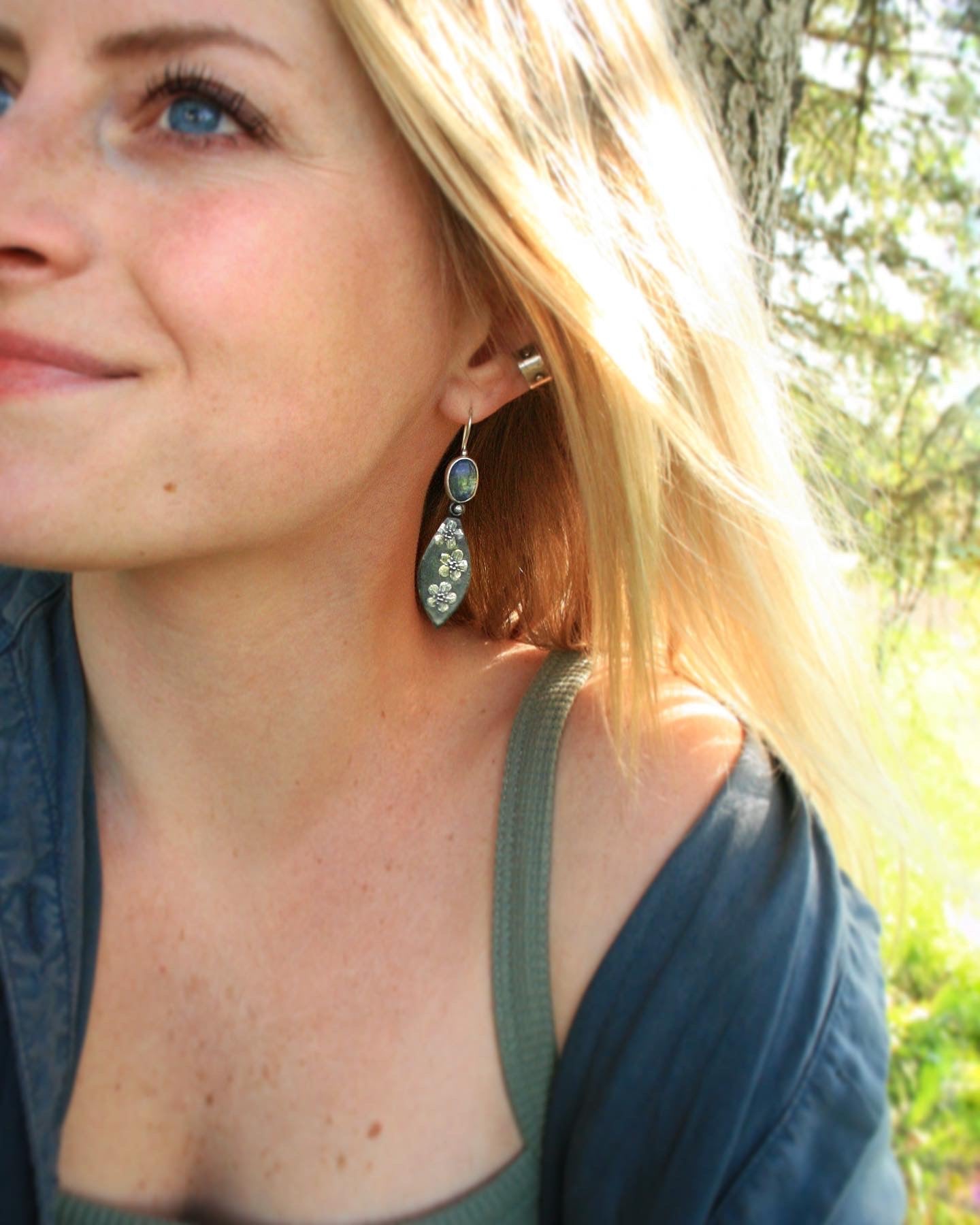 Tanzanite + Forget Me Not Earrings