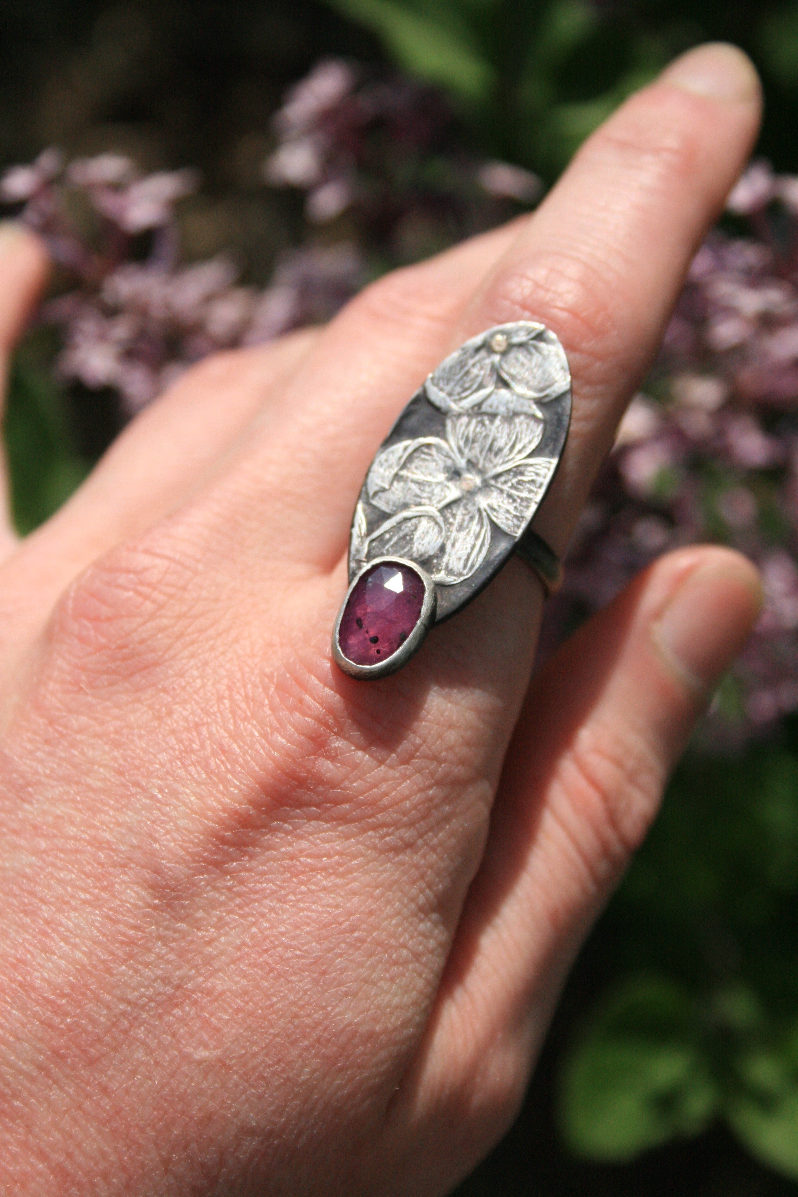 Ruby + Lilac Ring / Size 7.75-8