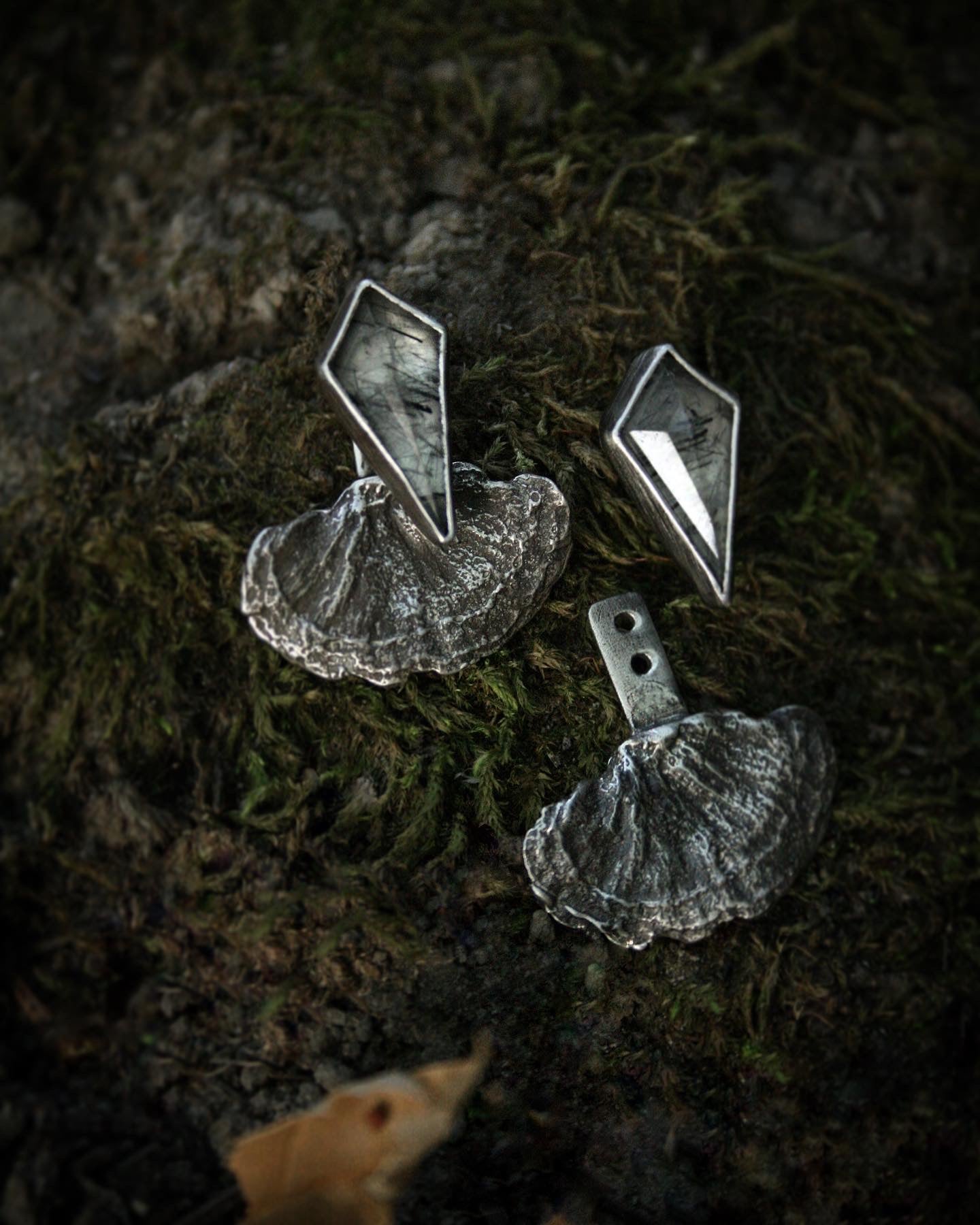 Quartz + Mushroom Ear Jackets