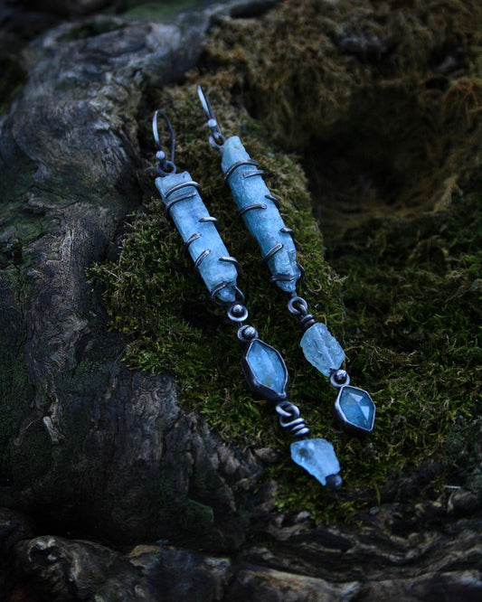 Kyanite + Aquamarine Earrings