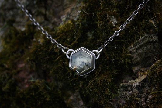 Tourmalinated Prehnite 18” Necklace