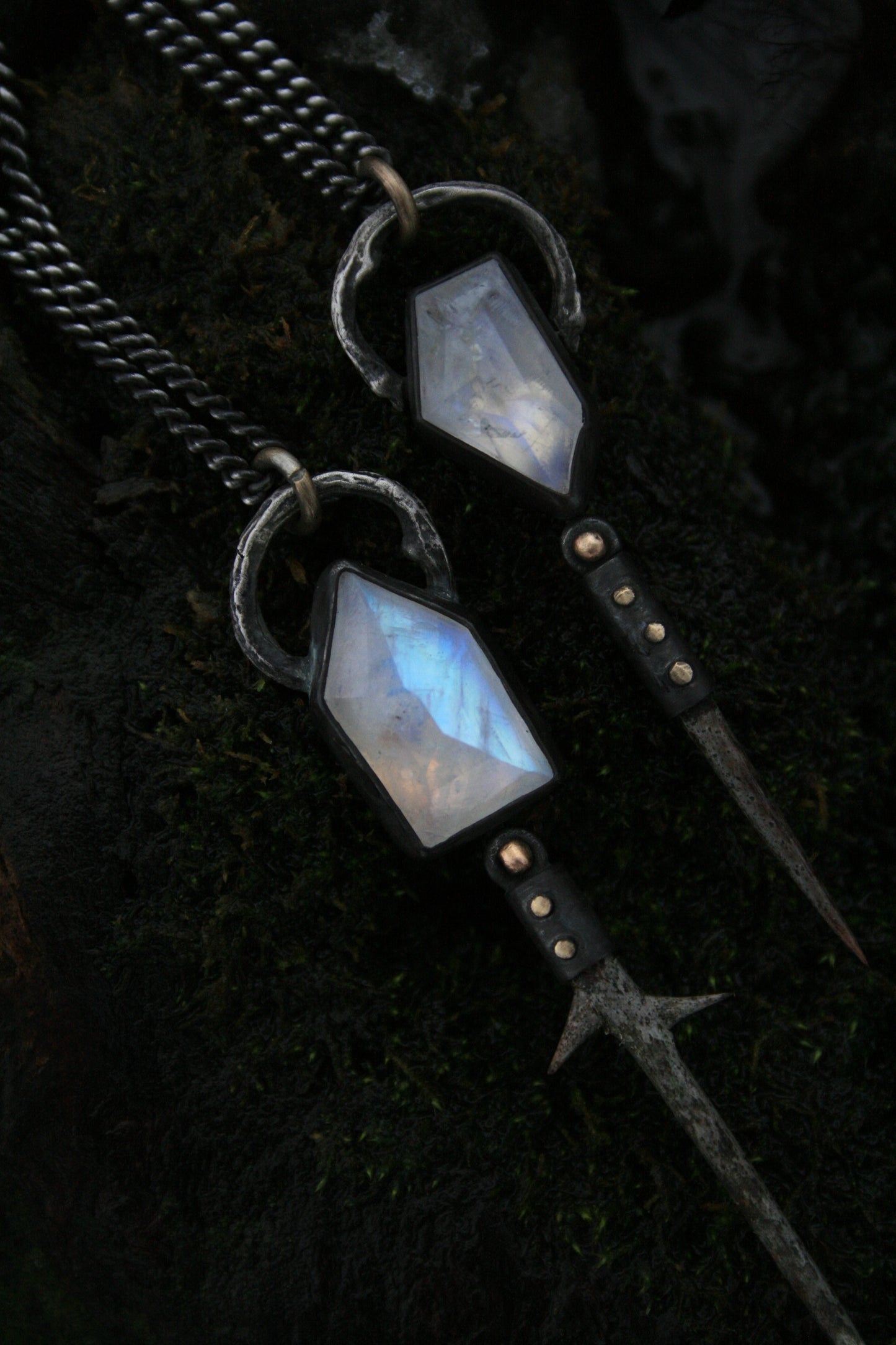 Locust Thorn + Moonstone Necklaces