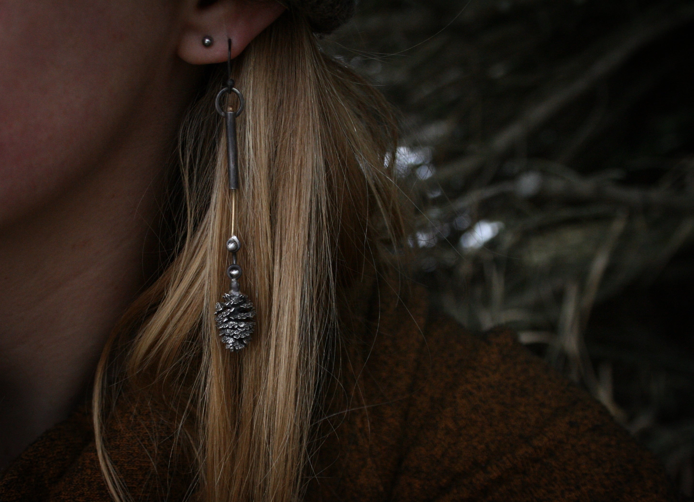 Pinecone Post Earrings
