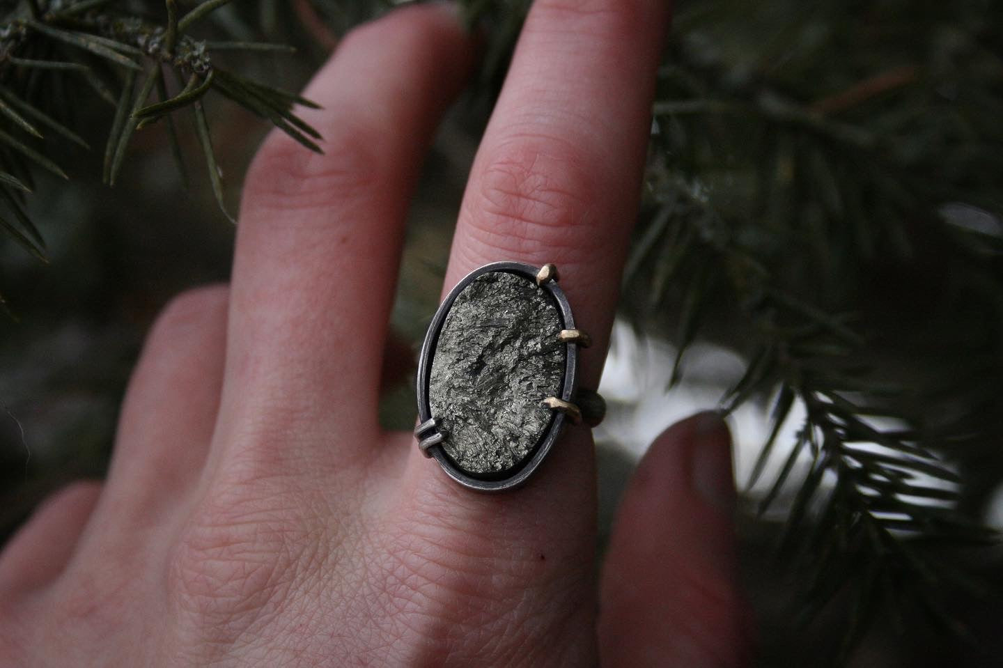 Raw Pyrite Ring // Size 6.5