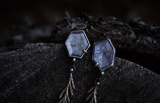 Sapphire + Cedar Studs