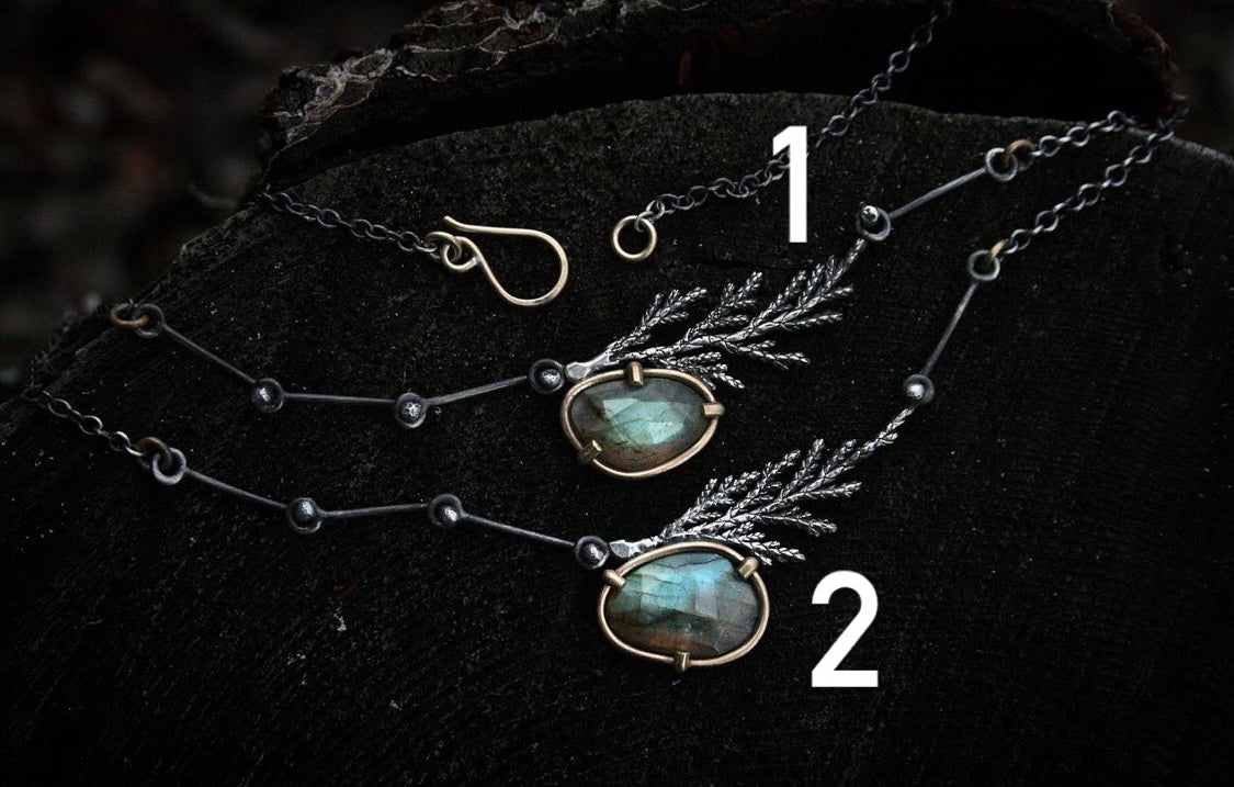 Labradorite + Cedar Neclaces