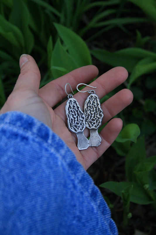 Morel Mushroom Earrings // READY TO SHIP