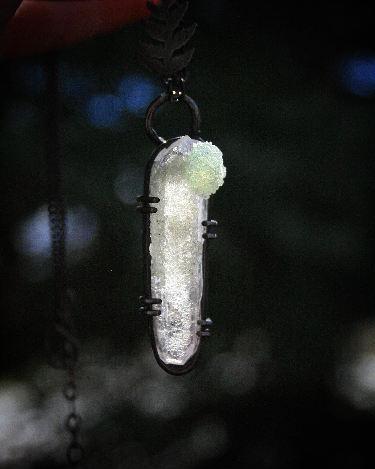 Prehnite Quartz + Fern