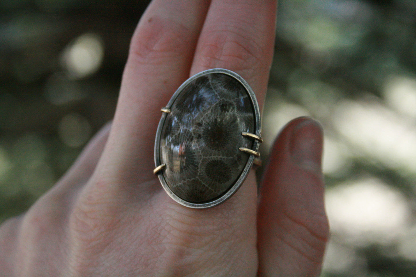 Petoskey Stone Ring // Size 8.25-8.5