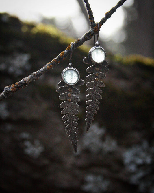 Aquamarine + Fern Earrings