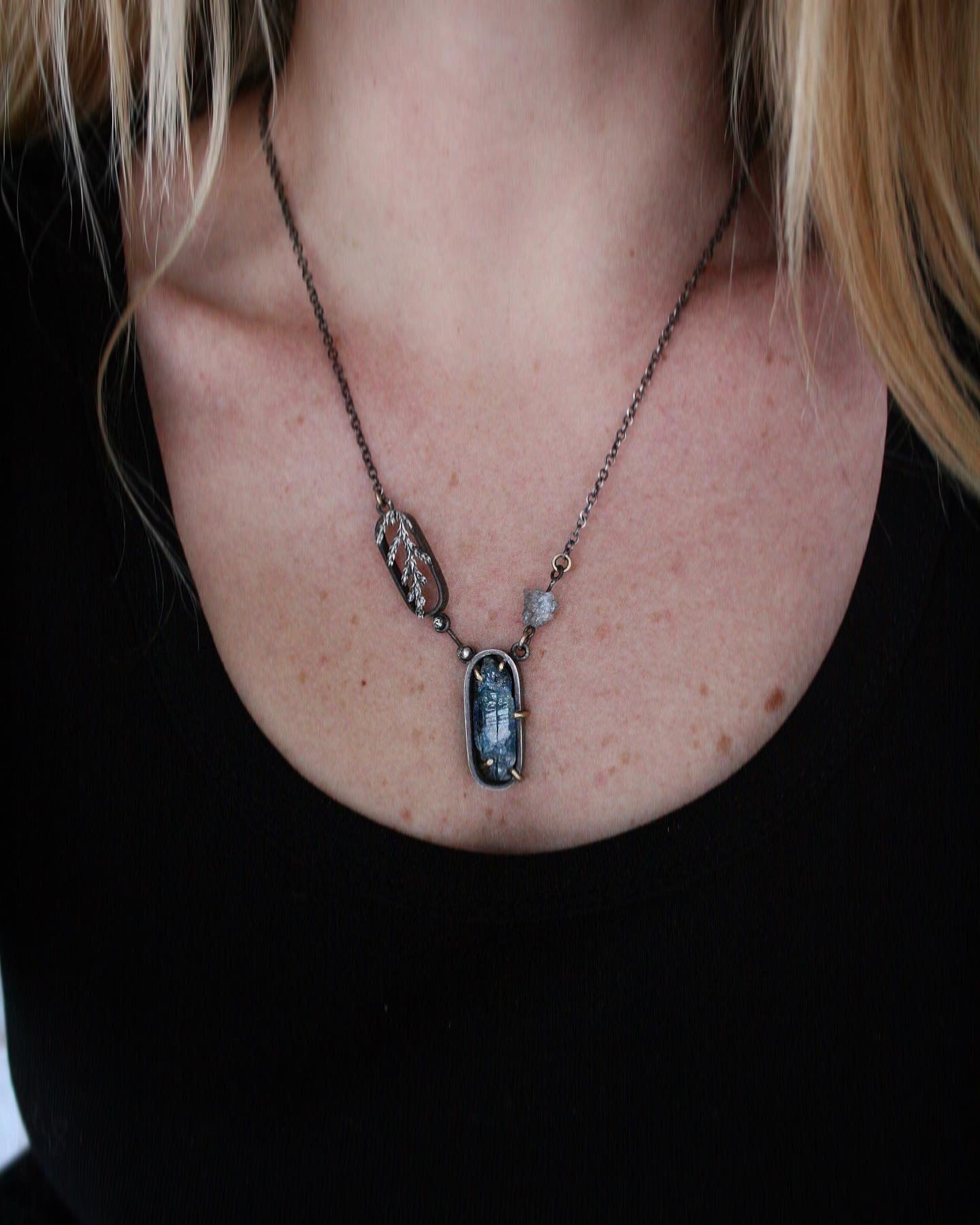 Kyanite + Cedar Necklace